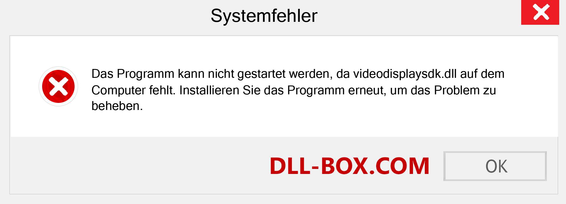 videodisplaysdk.dll-Datei fehlt?. Download für Windows 7, 8, 10 - Fix videodisplaysdk dll Missing Error unter Windows, Fotos, Bildern