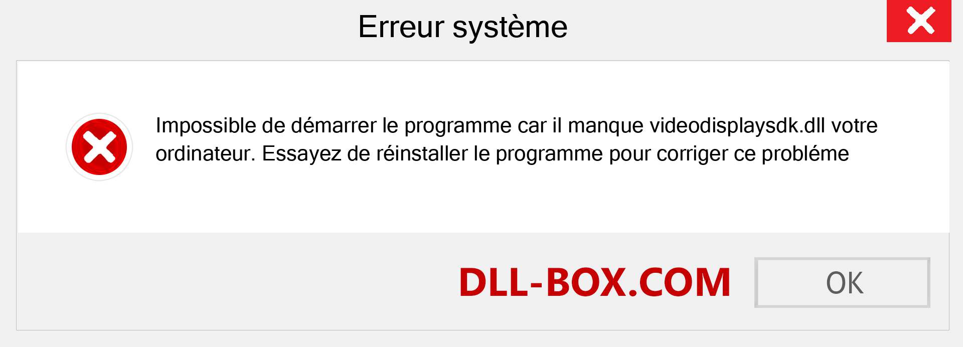 Le fichier videodisplaysdk.dll est manquant ?. Télécharger pour Windows 7, 8, 10 - Correction de l'erreur manquante videodisplaysdk dll sur Windows, photos, images